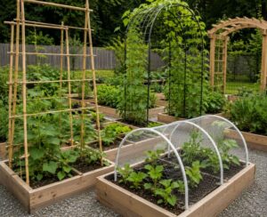 DIY Trellises, Hoop Tunnels & Archways for Square Foot Gardens